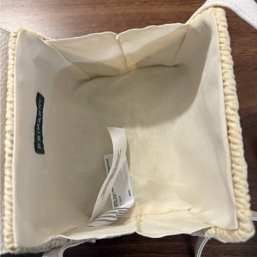 Woven Basket and White Top-Handle Tote - Picture 4 of 5
